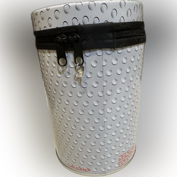 VTG 2004 SNICKERS ZIPPER LID GOLF TIN DECOR STORAGE 6.25”x4” WHITE BROWN ORANGE - Picture 3 of 12